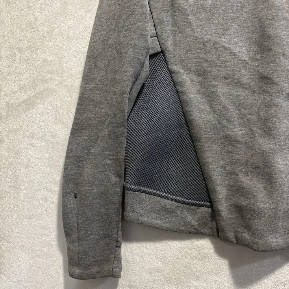 Nike Sportswear Tech Fleece Mesh Crew Zipper Thumbholes Gray Women's Size Small